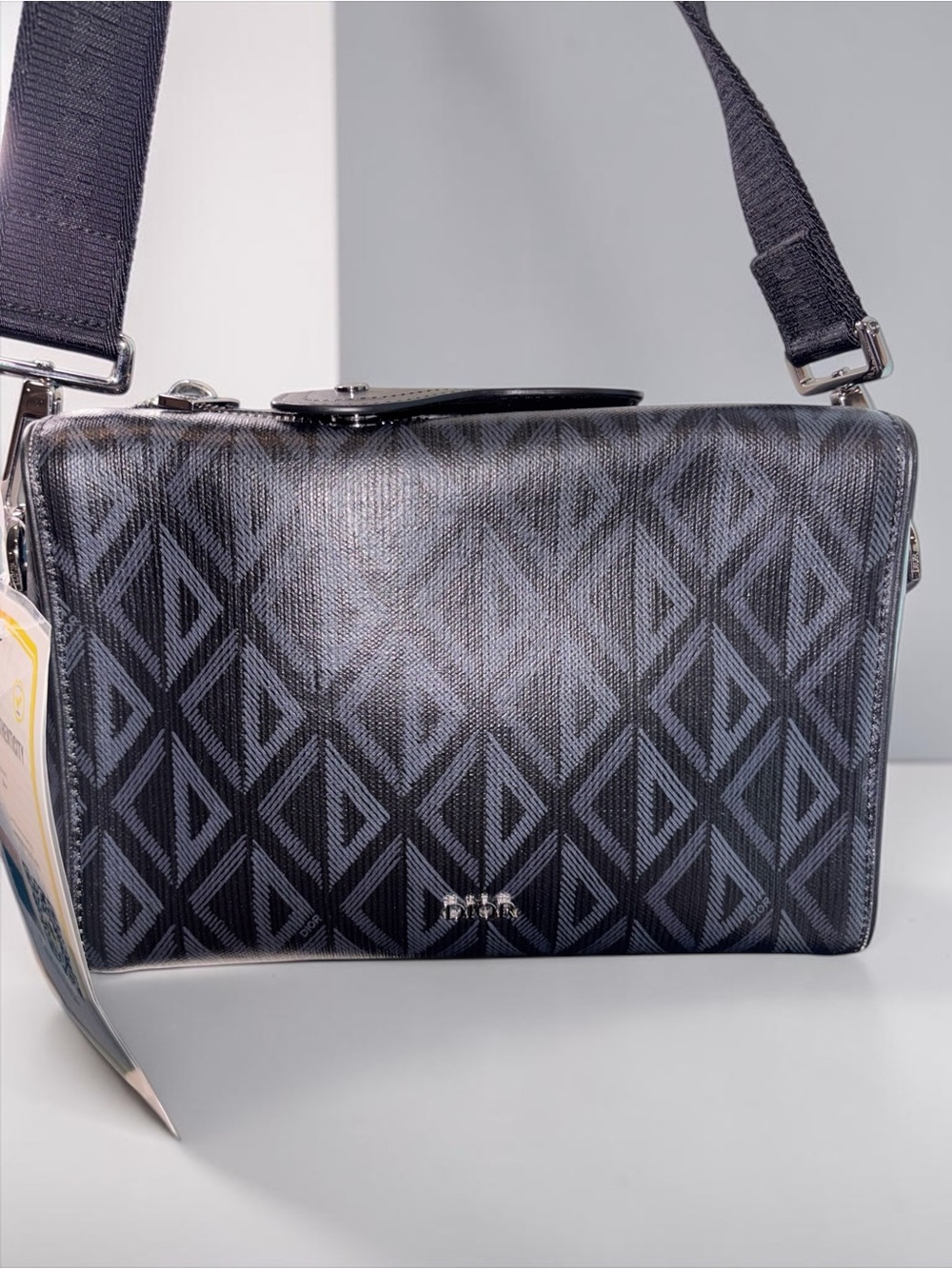 Christian Dior Hit the Road Zip Messenger Black CD Diamond Crossbody for Men